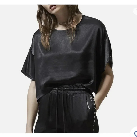 Kooples black grommet top - Picture 2 of 8